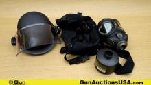 Ambitec Incorporated PASGT Gas Mask, Riot Helmet, Etc. . Very Good. Lot of 3; 1-Gas Mask,1- Tactical