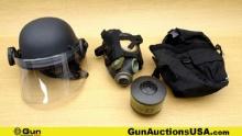 Ambitec Incorporated PASGT Gas Mask, Riot Helmet, Etc. . Very Good. Lot of 3; 1-Gas Mask,1- tactical