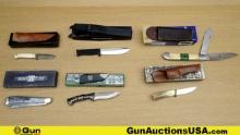 Gerber, Bone Collector USA, Etc. Knives & Sheaths.. Like New in Box. Lot of 6; 5-Fixed Blades, 1-Fol