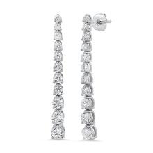 14K White Gold Settings with 2.69ct Diamond Earrings