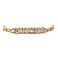14K Yellow and White Gold Setting with 0.24ct Diamond Bracelet