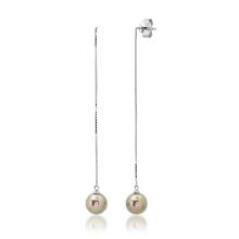 18K White Gold Settings with 8mm pearl Drop Earrings