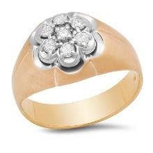 14K Yellow Gold Setting with 0.50ct Diamond Mens Ring