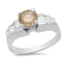 14K White Gold Setting with 1.25ct Center and TW 2.15ct Diamond Ladies Ring