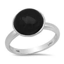 14K White Gold Setting with 3.5ct Black Onyx LALI Designor Ladies Ring