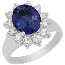 14k White Gold 2.42ct Tanzanite 0.93ct Diamond Ring