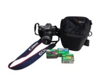 Canon EOS Rebel T2  35mm Camera, Strap, 3 Rolls of Film, and Case