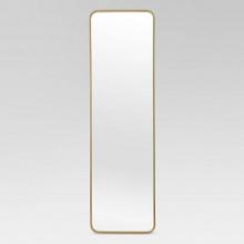 Over-the-Door Metal Brass Wall Mirror, Approx. 48"