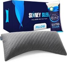 Sidney Sleep Pillow - Customizable Shredded Memory Foam Filling - King Size -  (Grey)