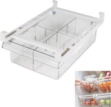 LALASTAR 4 GRID Fridge Drawer Organizer, Pull Out w/Handle, (1 Pack Medium)