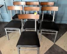QTY. 7 - CHAIRS, WOOD AND LEATHER, BRAND: EAST COAST FURNITURE CO., X $