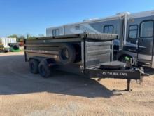 2022 PJ 83" x 16' dump trailer- 20,000 gvwr- 2 x 10K oil axles-17.5 tires- spare-tarp - ramp- 48"