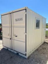 12'" Shipping Container with doors on one end, side door & window