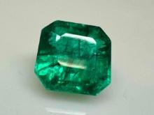 Alluring 9.1ct Brilliant Cut Emerald Gemstone Alien Glow
