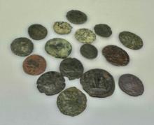 Nice Lot of 16 Roman Bronze/Billon Imperial Coins, 27 BC to 476 AD