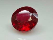 10.6ct Regal Deep Red Ruby Brilliant Cut Gemstone, a true marvel