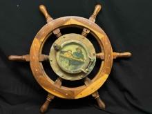 Unique Boat Ship Wheel with Portal Picture Frame Art
