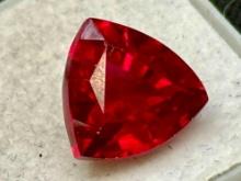 Super Sparkly 7.8ct Trillion Cut Ruby Grmstone