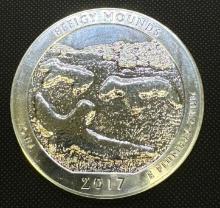 2017 5 Troy Oz .999 Fine Silver Effigy Mounds Bullion Coin