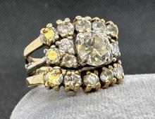 14k White and Yellow Gold Diamond Ring 8.83 Grams Size 6