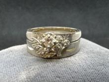 14k White Gold And Diamond Engagement Ring Set 7.64 Grams Size 8