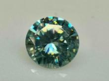 Brilliant Round Cut Blue Moissanite diamond gemstone So Beautiful .51ct