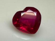 Lovely Deep Red Ruby Heart Cut Gemstone Breath Taking 9ct