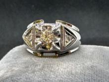 14k White Gold Diamond Ring 6.94 Grams Size 8.5