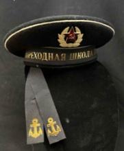 Vintage Soviet army military Navy Naval bezkozirka cap Black Sea Fleet 1978