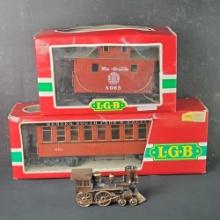 2 Vintage LGB toy trains 4065/3180 Banthrico General train coin bank