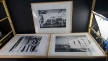 3 Framed black/white photographs signed Stephen Gach