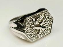 Solid Brass Bird Ring Size 12