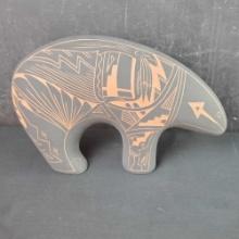 Vintage Native American Bear Pottery Signed A.C.
