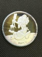 Disney Snow White 50th Anniversary Dopey 1 Troy Oz .999 Fine Silver Bullion Coin