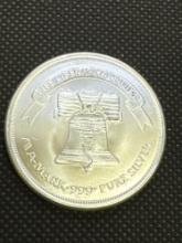 A-Mark 1 Troy Oz .999 Fine Silver Liberty Bullion Coin