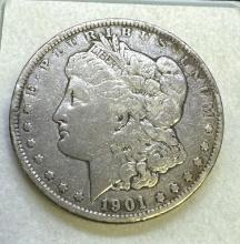 1901 Morgan Silver Dollar 90% Silver Coin 26.48 Grams