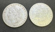 2x 1883 Morgan Silver Dollars 90% Silver Coins 53.17 Grams