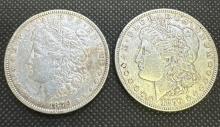 2x 1879 Morgan Silver Dollars 90% Silver Coins 53.44 Grams