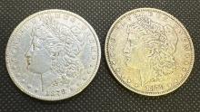 2x 1878 Morgan Silver Dollars 90% Silver Coins 53.21 Grams