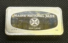 2.2 Oz Sterling Silver Maine National Bank Bullion Bar