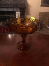 Vintage Tiara Glass Pedestal Bowl