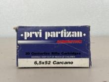 Prvi Partizan 6.5 x 52 mm Carcano Ammo