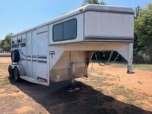 1999 S&H 2 horse slant gooseneck trailer