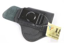 One Tagua 1836 soft black leather right handed holster for any number of small automatics. In