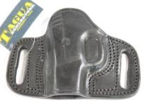 One Tagua black leather open top left handed belt holster for Keltec 380. In package.
