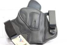 Tagua 1836 black leather right handed Crusader 2 in 1 revolver holster. In package.