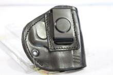 Tagua 1836 black leather right handed belt clip holster for Springfield XD subcompact, Glock 26, 27