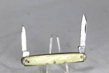 1931-1955 Kent Equal end pen knife, cracked ice faux Camillus owned
