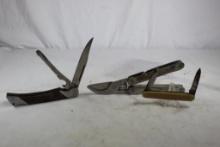 Three items. #1 Two blade fish knife lock back stainless with 4 inch blades. #2 Small two blade