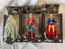 DC Direct Flash, Martian Manhunter, and Supergirl Action Figures